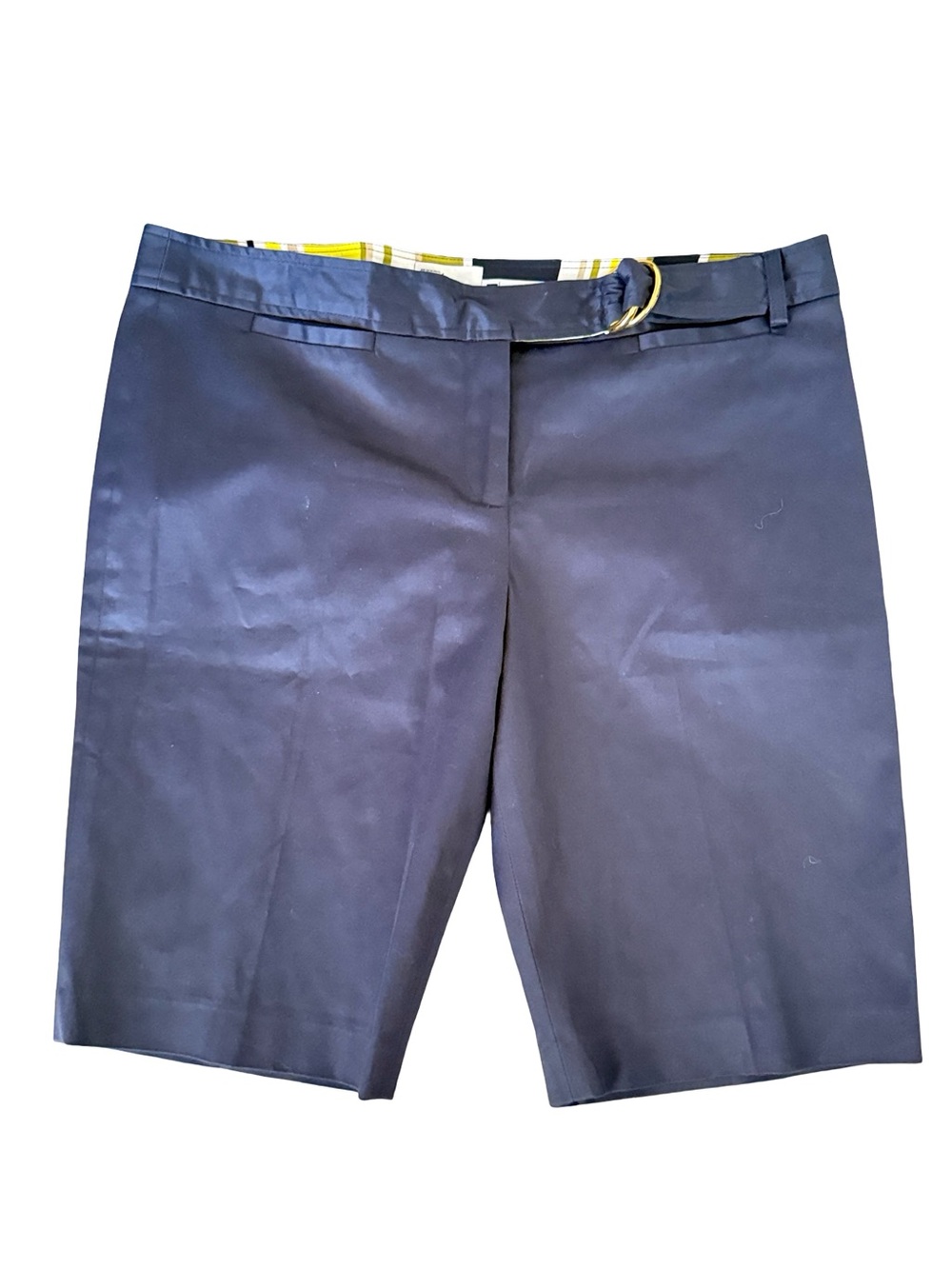 Milly New York Navy Silk Trim Bermuda Shorts Size 10